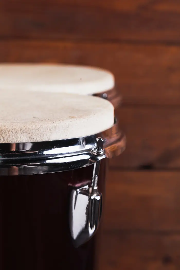 Close up of bongo drums